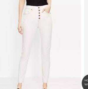 #LOFT Curvy Button Front High Rise Skinny Jeans